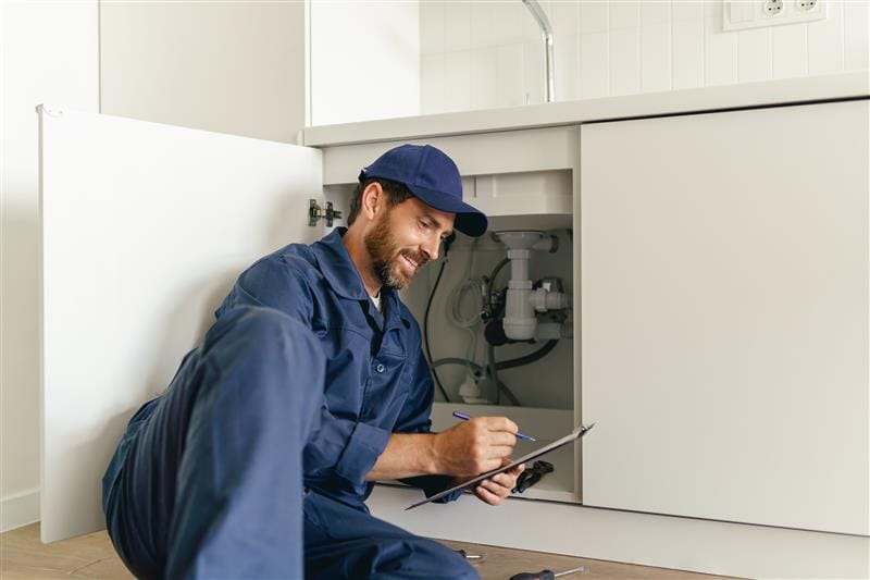 Residential plumber providing service in a San Fernando home